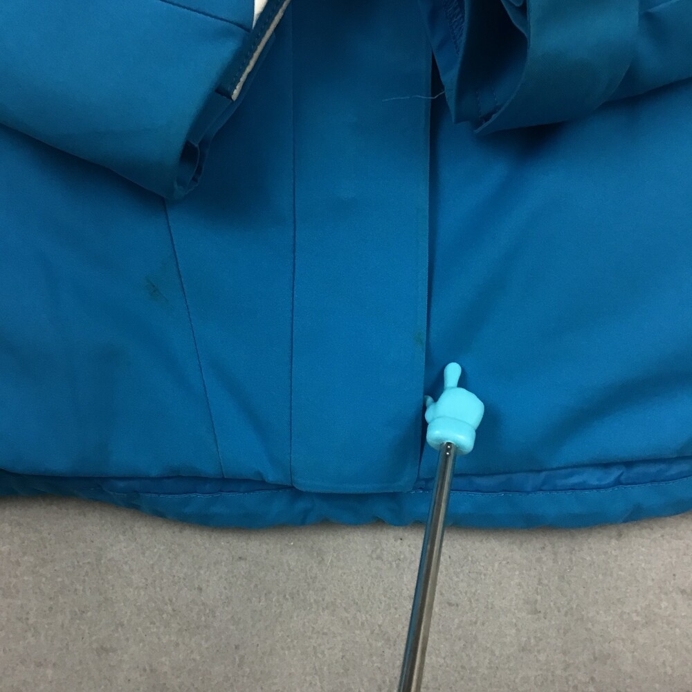 Spyder Ski Jacket Women 6 Large Blue White Solid Insulated Winter Coat Zip * - Picture 5 of 13